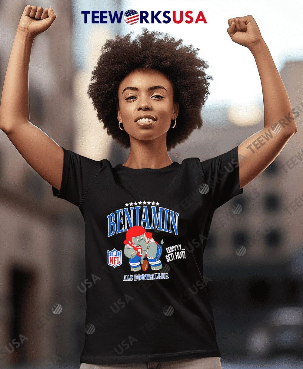 Benjamin Als Footballer ready set hut - Adult & Kids T-Shirts, Sweatshirts & Hoodies apparel design preview 7