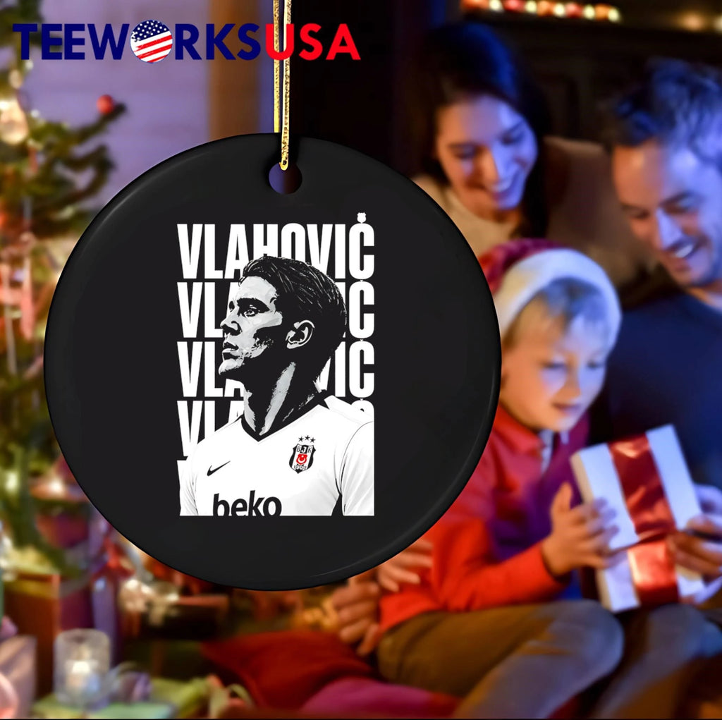 Besiktas Jk Vlahovic Monochrome Player Portrait - Adult & Kids T-Shirts, Sweatshirts & Hoodies apparel design preview 4