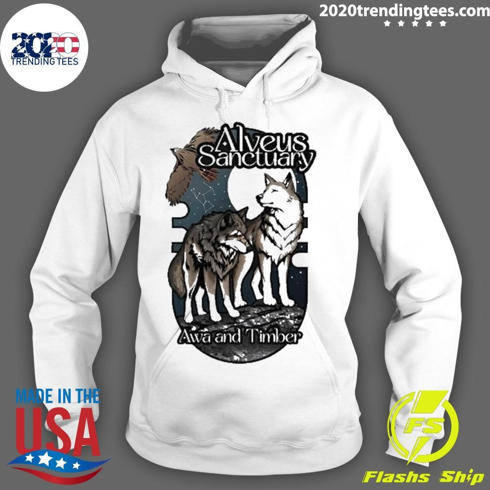 Best Alveus Sanctuary Wolf Modern Logo - Adult & Kids T-Shirts, Sweatshirts & Hoodies apparel design preview 2