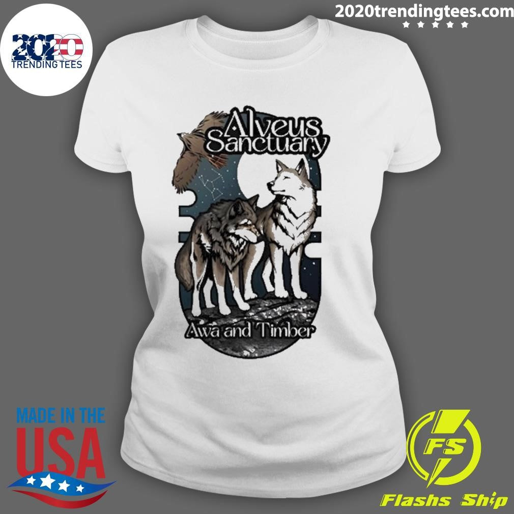 Best Alveus Sanctuary Wolf Modern Logo - Adult & Kids T-Shirts, Sweatshirts & Hoodies apparel design preview 3