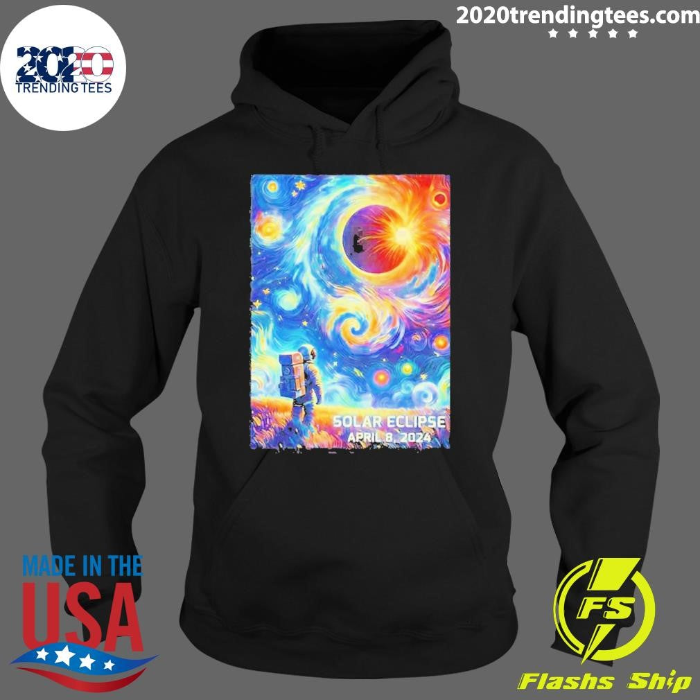 Best Astronaut Total Solar Eclipse April 8 2024 - Adult & Kids T-Shirts, Sweatshirts & Hoodies apparel design preview 2