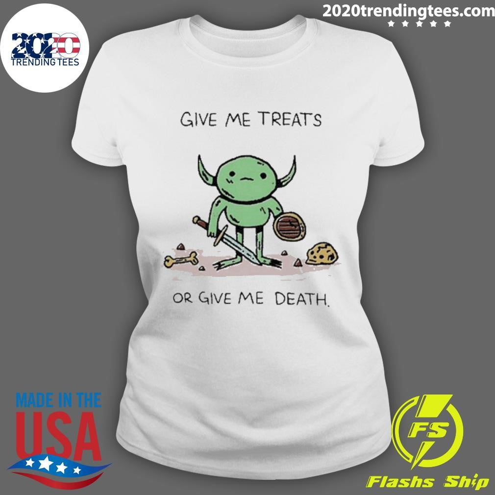 Best Goblin Drawings Give Me Treats Or Death - Adult & Kids T-Shirts, Sweatshirts & Hoodies apparel design preview 3