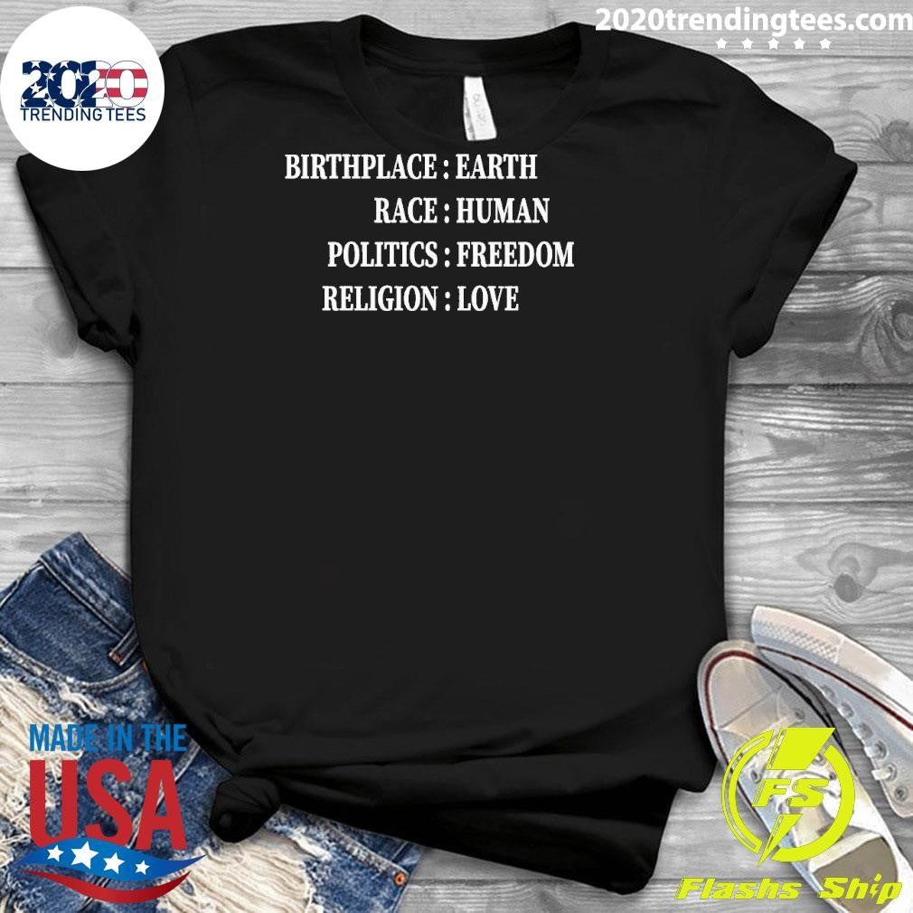 Best Humanitarian Birthplace Earth Race Human - Adult & Kids T-Shirts, Sweatshirts & Hoodies apparel design preview 3