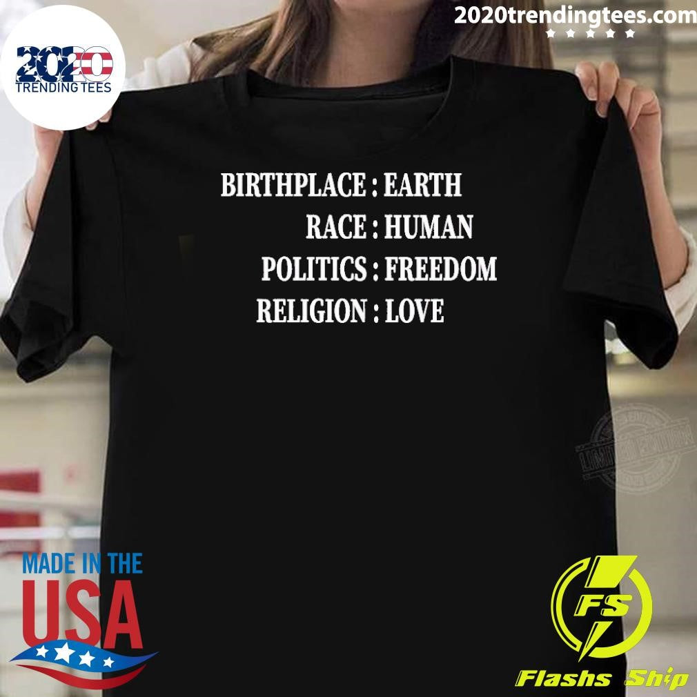 Best Humanitarian Birthplace Earth Race Human - Adult & Kids T-Shirts, Sweatshirts & Hoodies apparel design preview 1