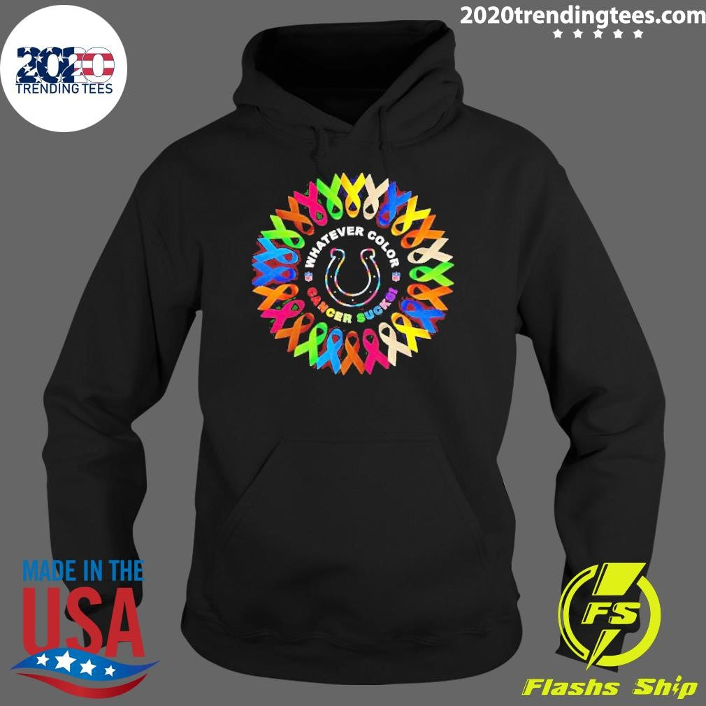 Best Nfl Indianapolis Colts Whatever Color Cancer - Adult & Kids T-Shirts, Sweatshirts & Hoodies apparel design preview 2