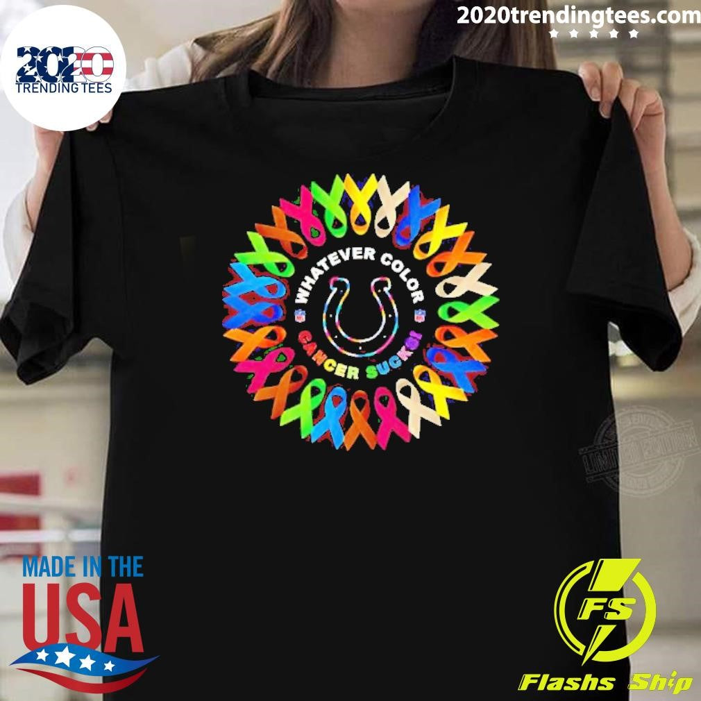 Best Nfl Indianapolis Colts Whatever Color Cancer - Adult & Kids T-Shirts, Sweatshirts & Hoodies apparel design preview 1
