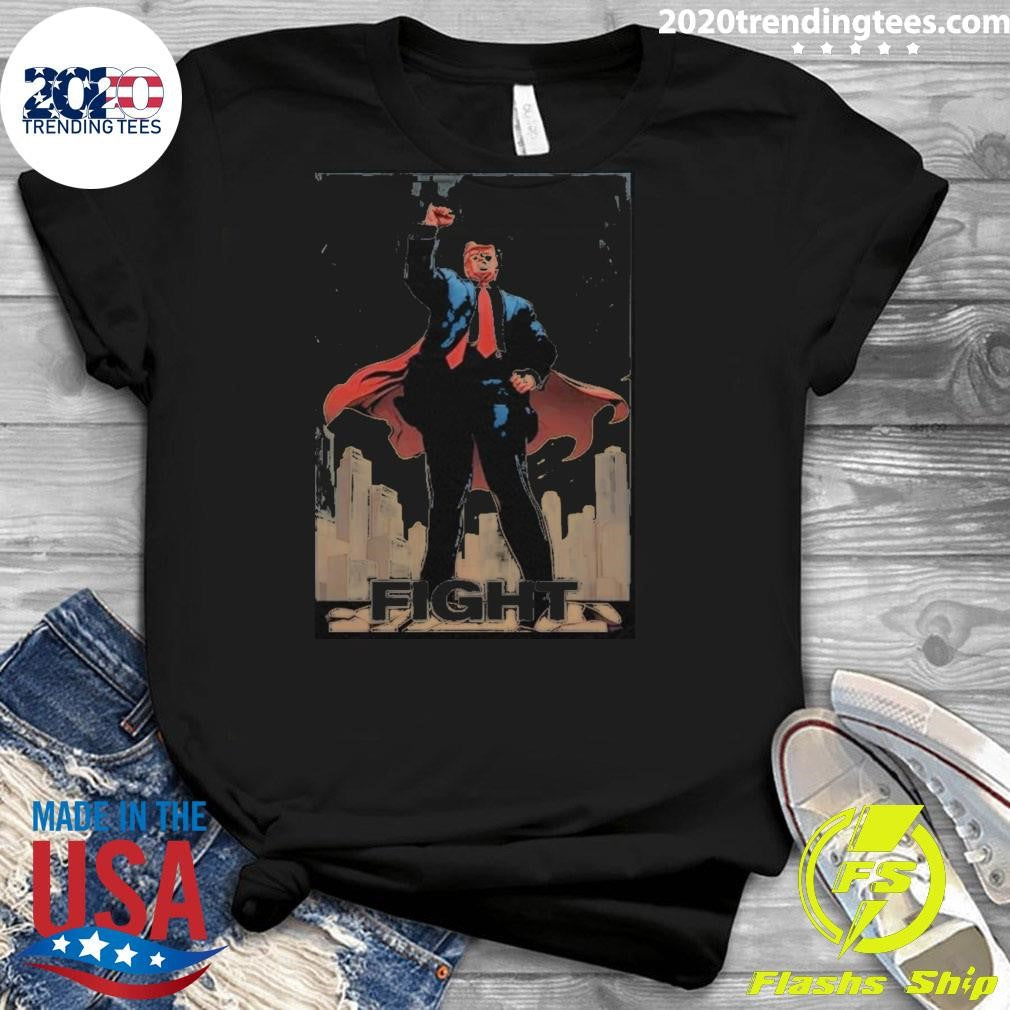 Best Superhero Donald Trump Fight 2024 Us Flag - Adult & Kids T-Shirts, Sweatshirts & Hoodies apparel design preview 3