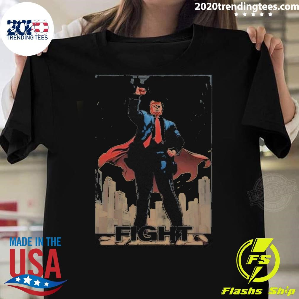 Best Superhero Donald Trump Fight 2024 Us Flag - Adult & Kids T-Shirts, Sweatshirts & Hoodies apparel design preview 1