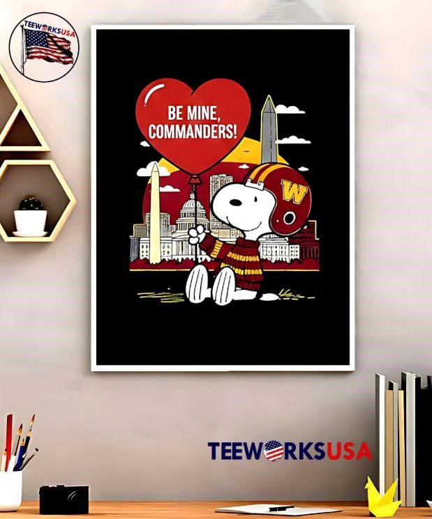 Best Washington Commanders x Snoopy cartoon valentine - Adult & Kids T-Shirts, Sweatshirts & Hoodies apparel design preview 5