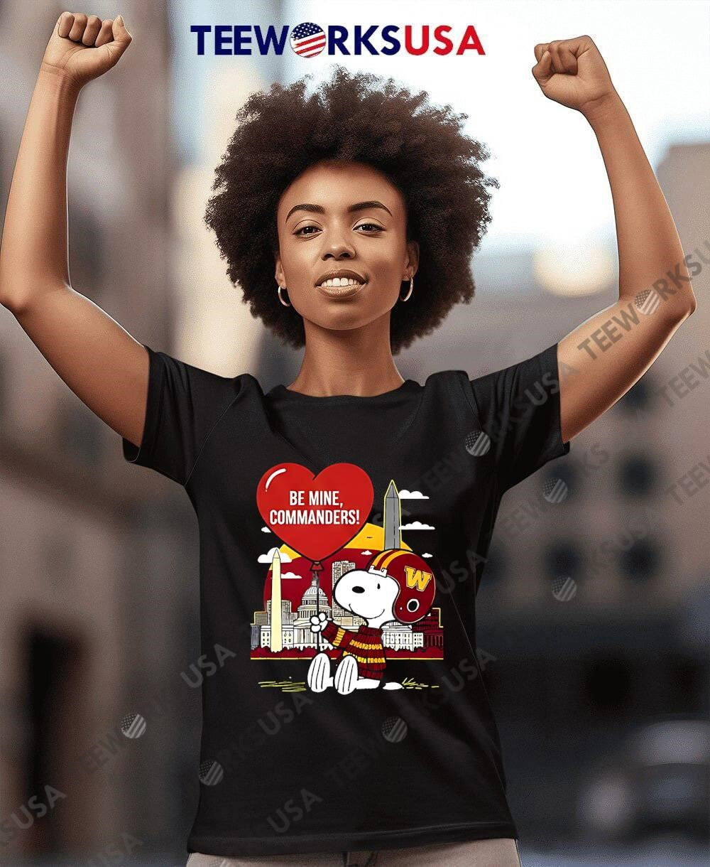 Best Washington Commanders x Snoopy cartoon valentine - Adult & Kids T-Shirts, Sweatshirts & Hoodies apparel design preview 8