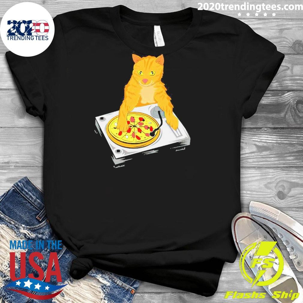 Best dj Pizza Cat By Basement Mastermind - Adult & Kids T-Shirts, Sweatshirts & Hoodies apparel design preview 3