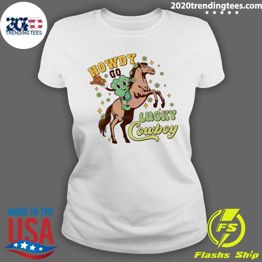 Best horse Howdy Go Lucky Cowboy - Adult & Kids T-Shirts, Sweatshirts & Hoodies apparel design preview 3