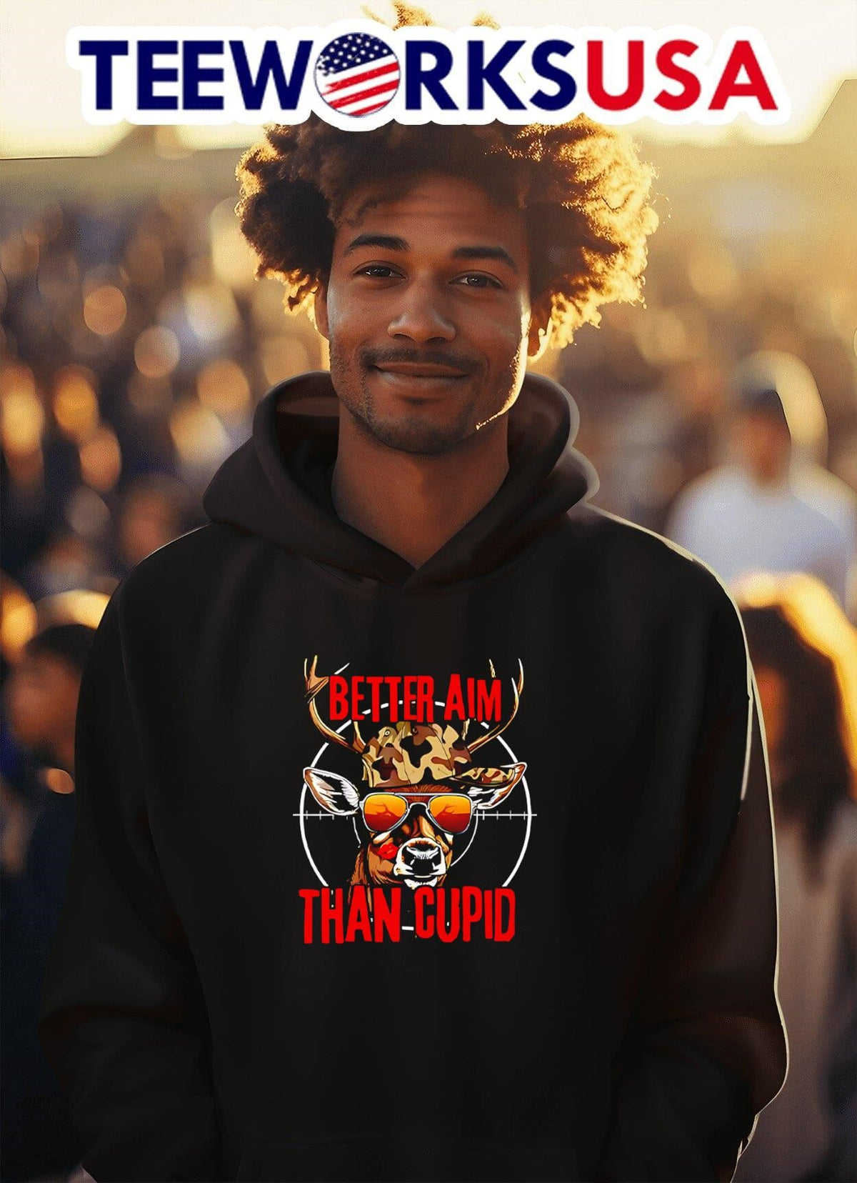 Better Aim Than Cupid Hunting Valentine's Day - Adult & Kids T-Shirts, Sweatshirts & Hoodies apparel design preview 2