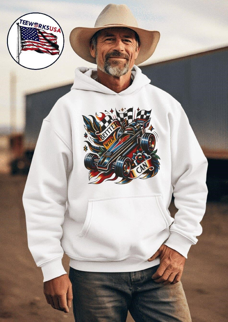 Better when I can racing car - Adult & Kids T-Shirts, Sweatshirts & Hoodies apparel design preview 2