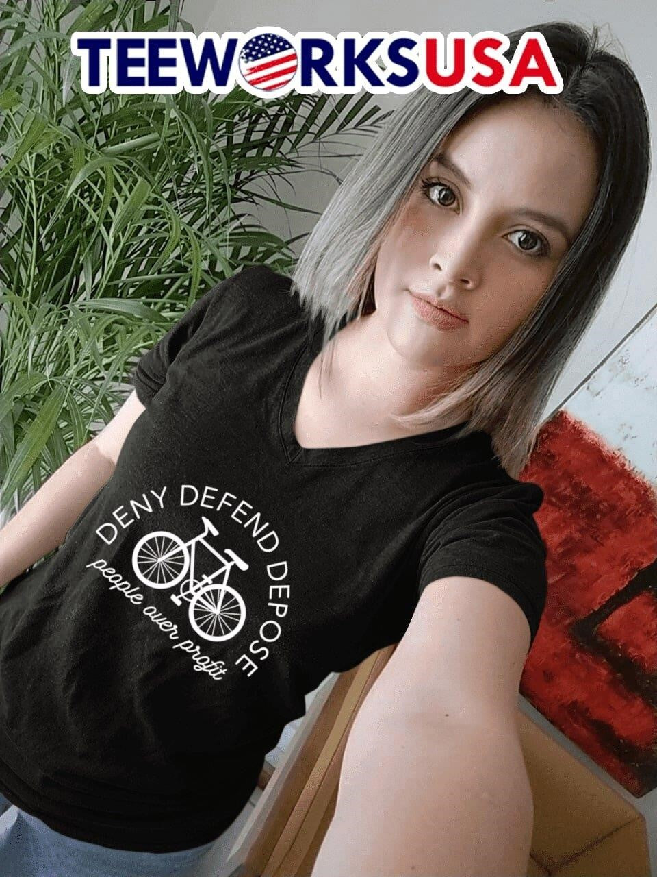 Bicycle Deny Defend Depose people over profit - Adult & Kids T-Shirts, Sweatshirts & Hoodies apparel design preview 7