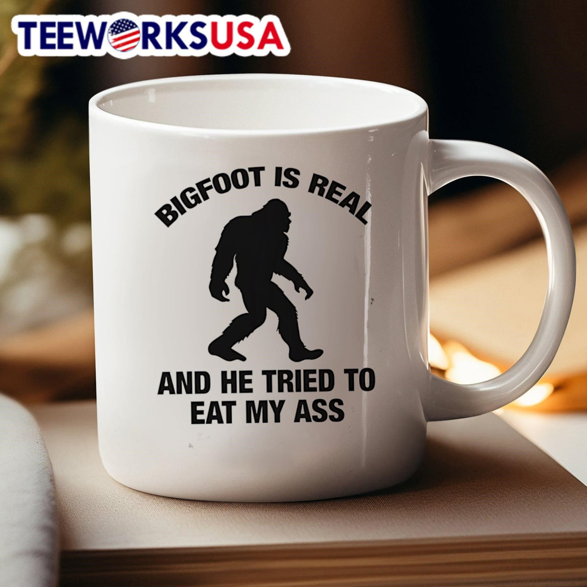 Bigfoot is real and he tried to eat my ass - Adult & Kids T-Shirts, Sweatshirts & Hoodies apparel design preview 4