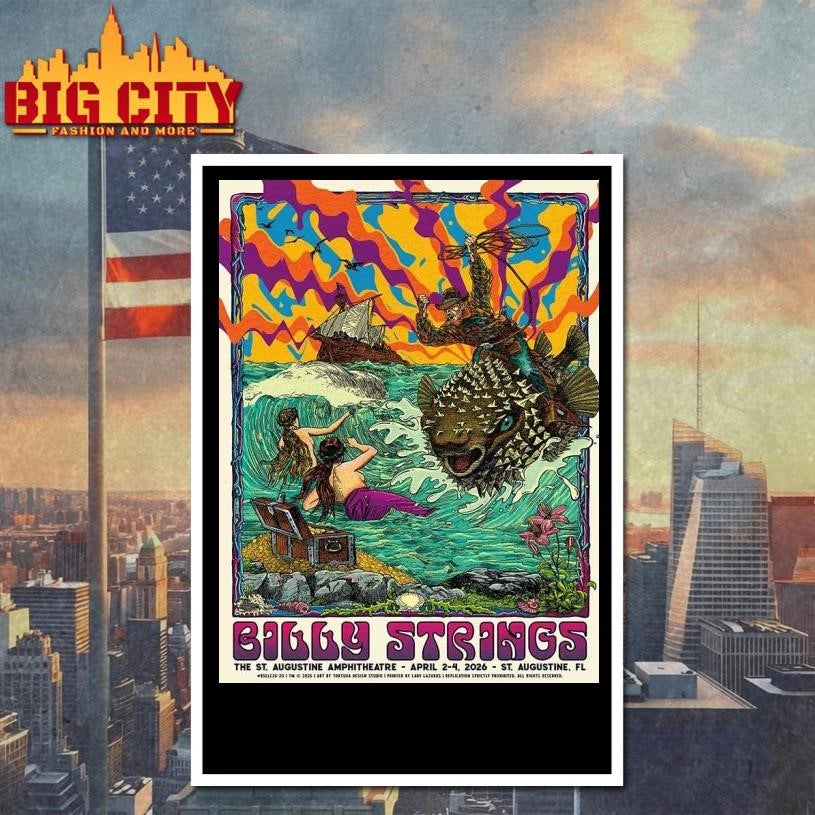 Billy Strings Spring St. Augustine Florida 2026 All - Adult & Kids T-Shirts, Sweatshirts & Hoodies apparel design preview 4