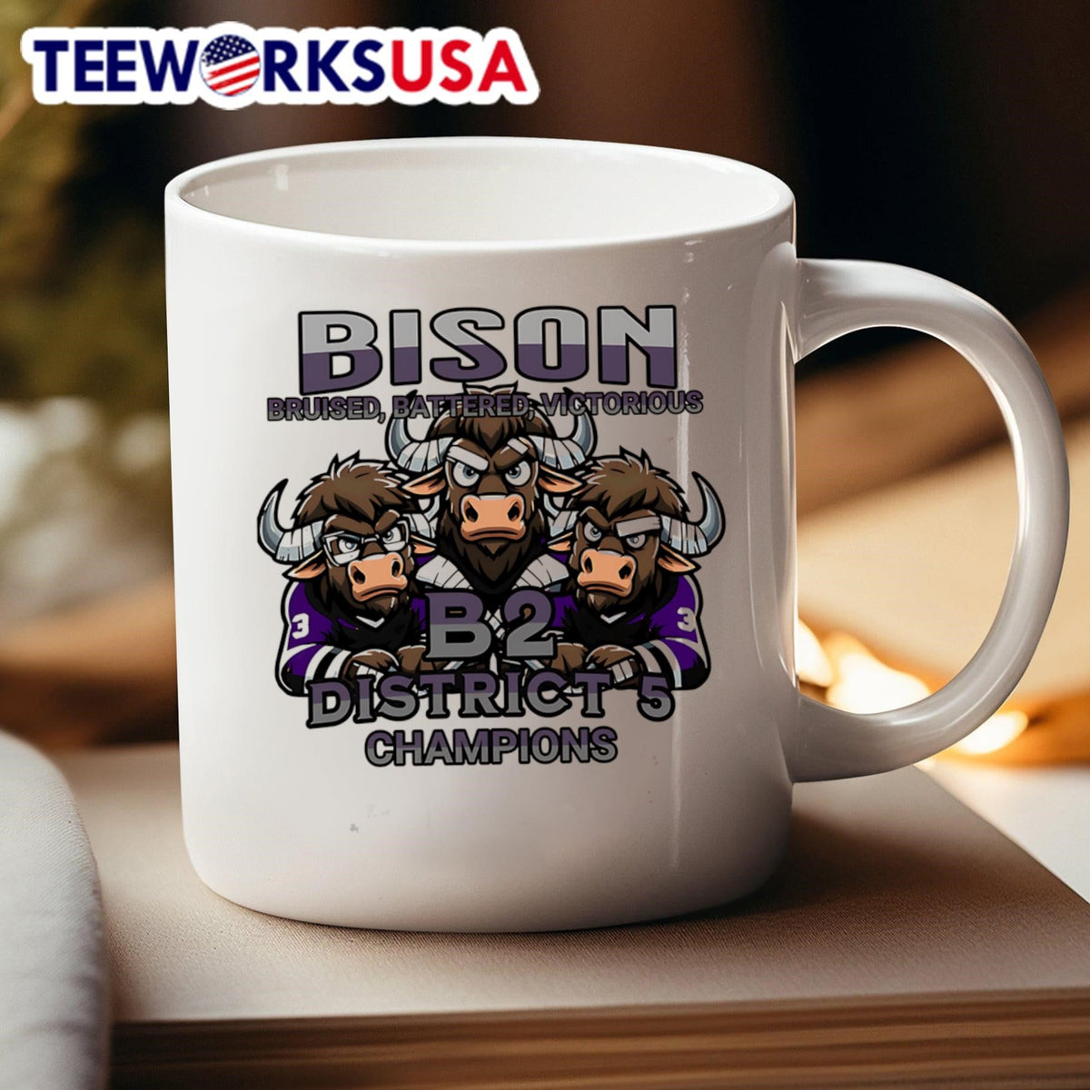Bison B2 District 5 Champions - Adult & Kids T-Shirts, Sweatshirts & Hoodies apparel design preview 4