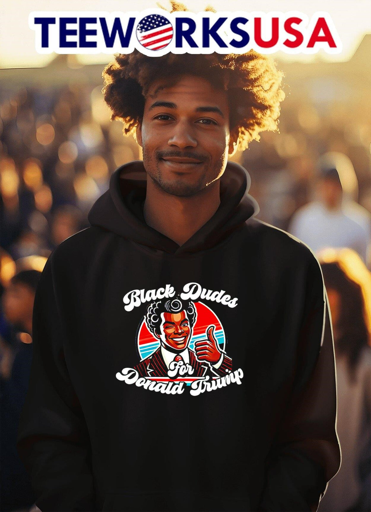 Black Dudes for Donald Trump - Adult & Kids T-Shirts, Sweatshirts & Hoodies apparel design preview 2