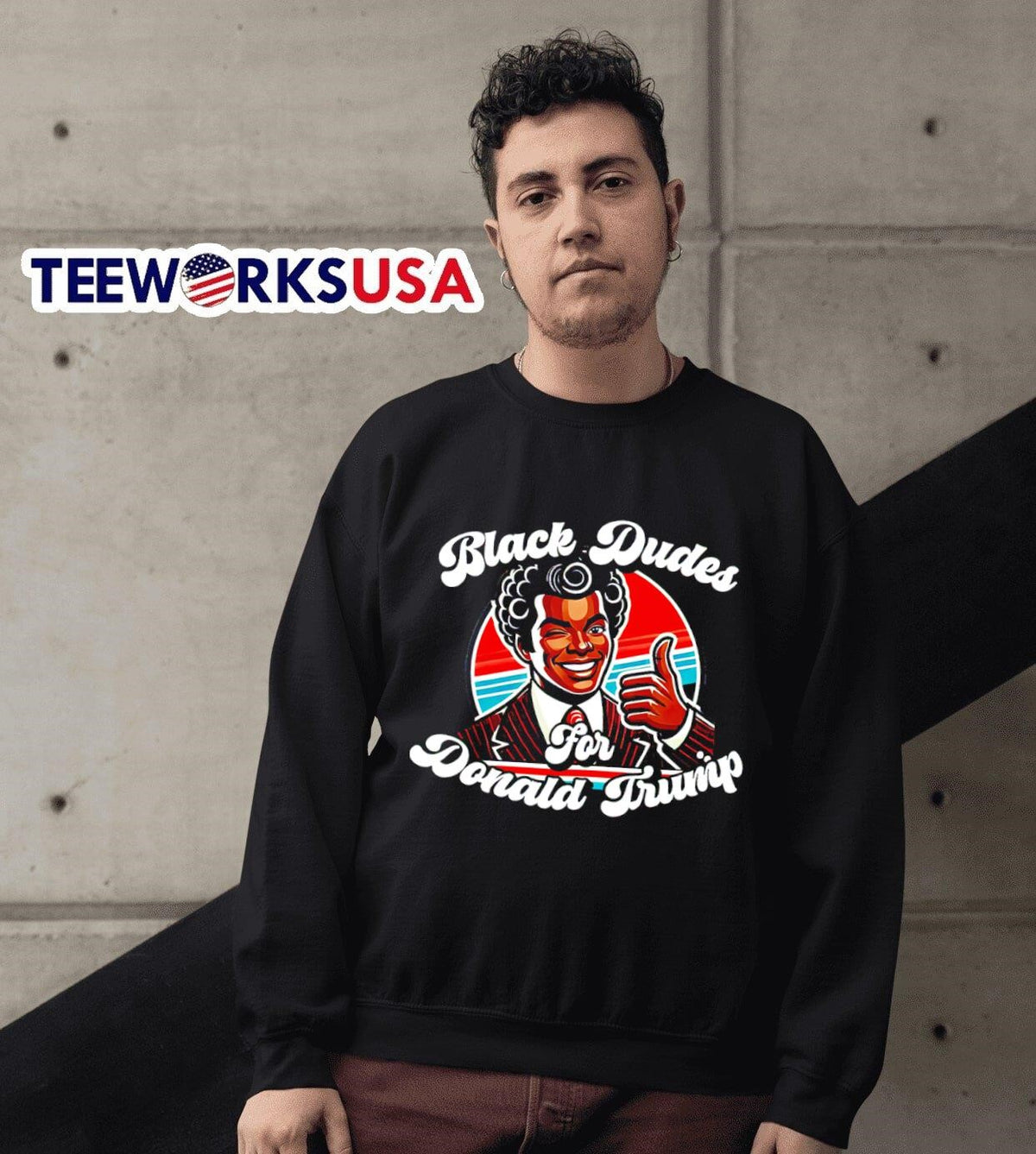 Black Dudes for Donald Trump - Adult & Kids T-Shirts, Sweatshirts & Hoodies apparel design preview 3
