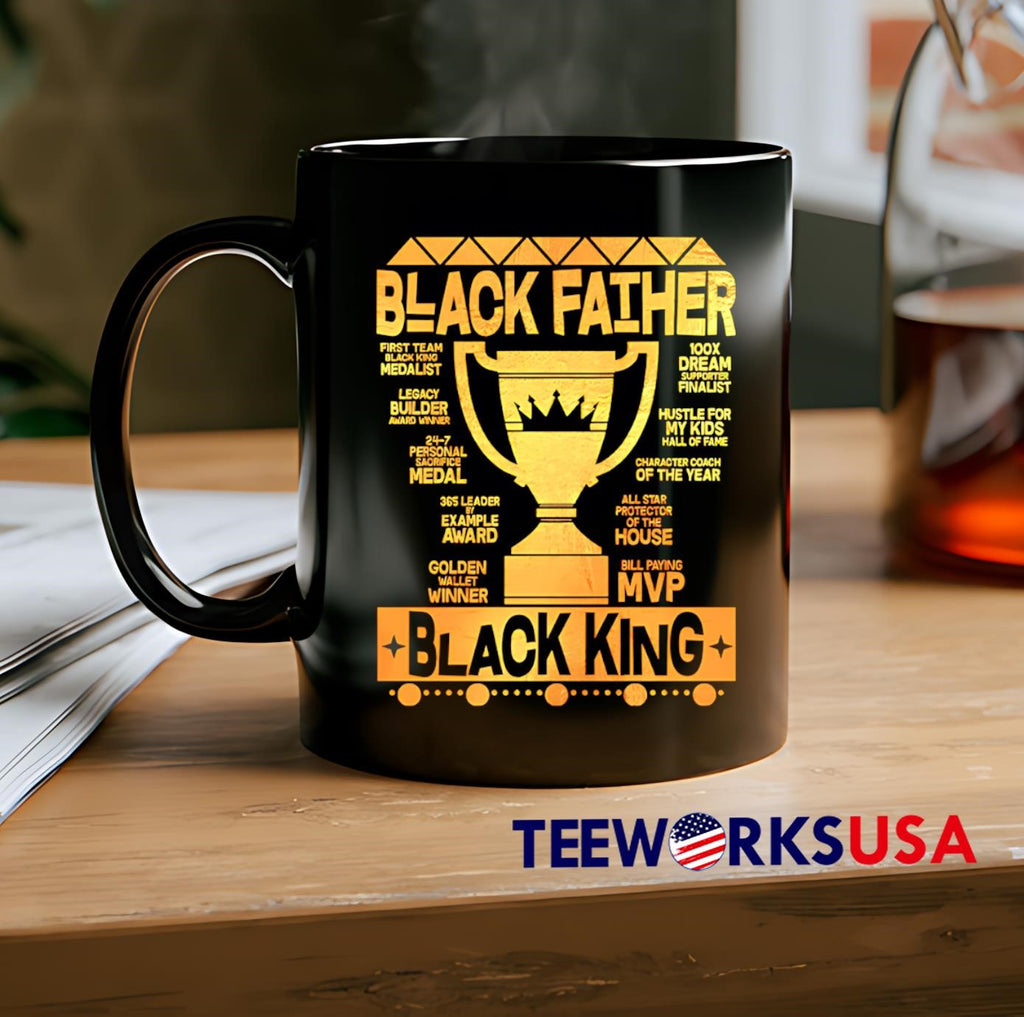 Black Father King MVP Dad - Adult & Kids T-Shirts, Sweatshirts & Hoodies apparel design preview 2