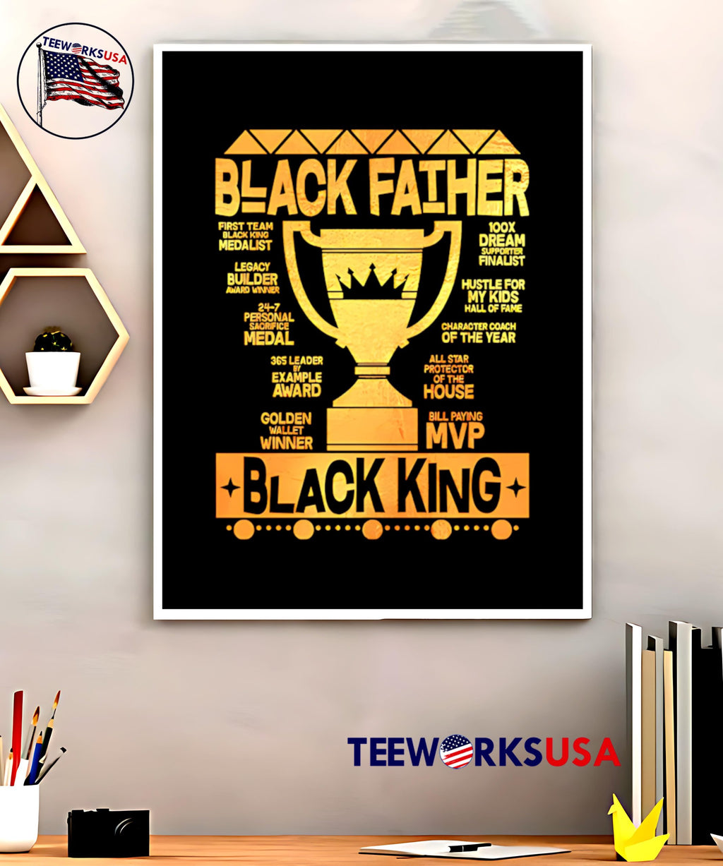 Black Father King MVP Dad - Adult & Kids T-Shirts, Sweatshirts & Hoodies apparel design preview 5