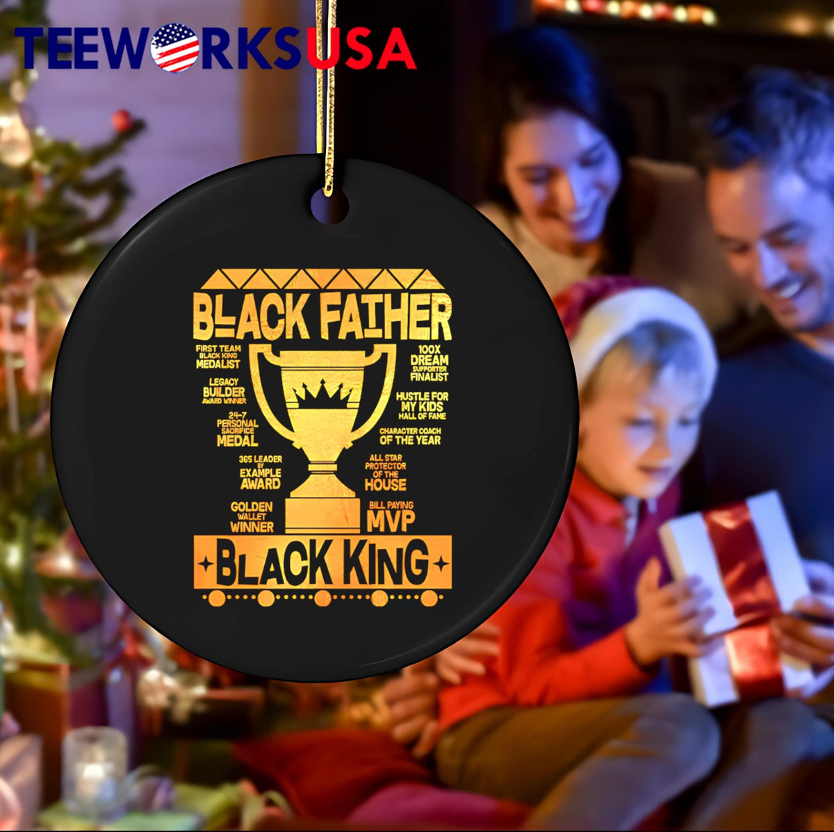 Black Father King MVP Dad - Adult & Kids T-Shirts, Sweatshirts & Hoodies apparel design preview 4