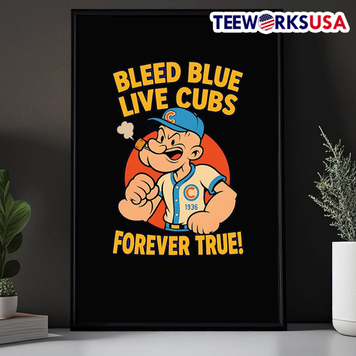 Bleed blue live Cubs forever true - Adult & Kids T-Shirts, Sweatshirts & Hoodies apparel design preview 5