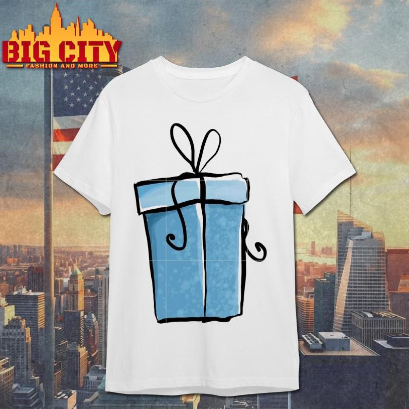 Blue christmas box design - Adult & Kids T-Shirts, Sweatshirts & Hoodies apparel design preview 1
