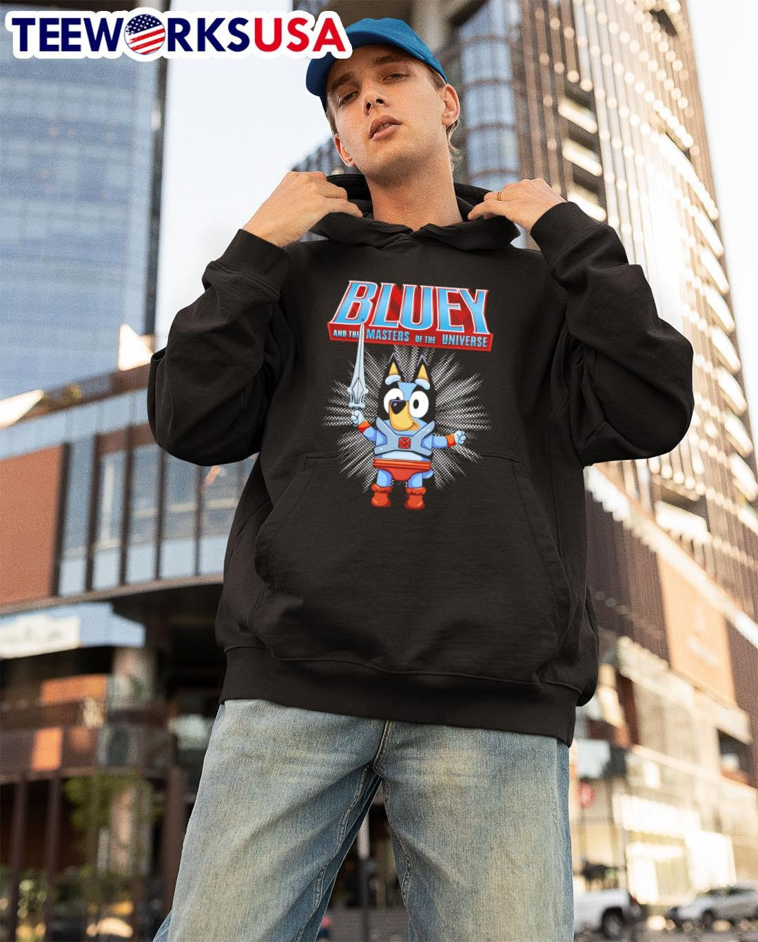 Bluey and The Masters Of Universe - Adult & Kids T-Shirts, Sweatshirts & Hoodies apparel design preview 3