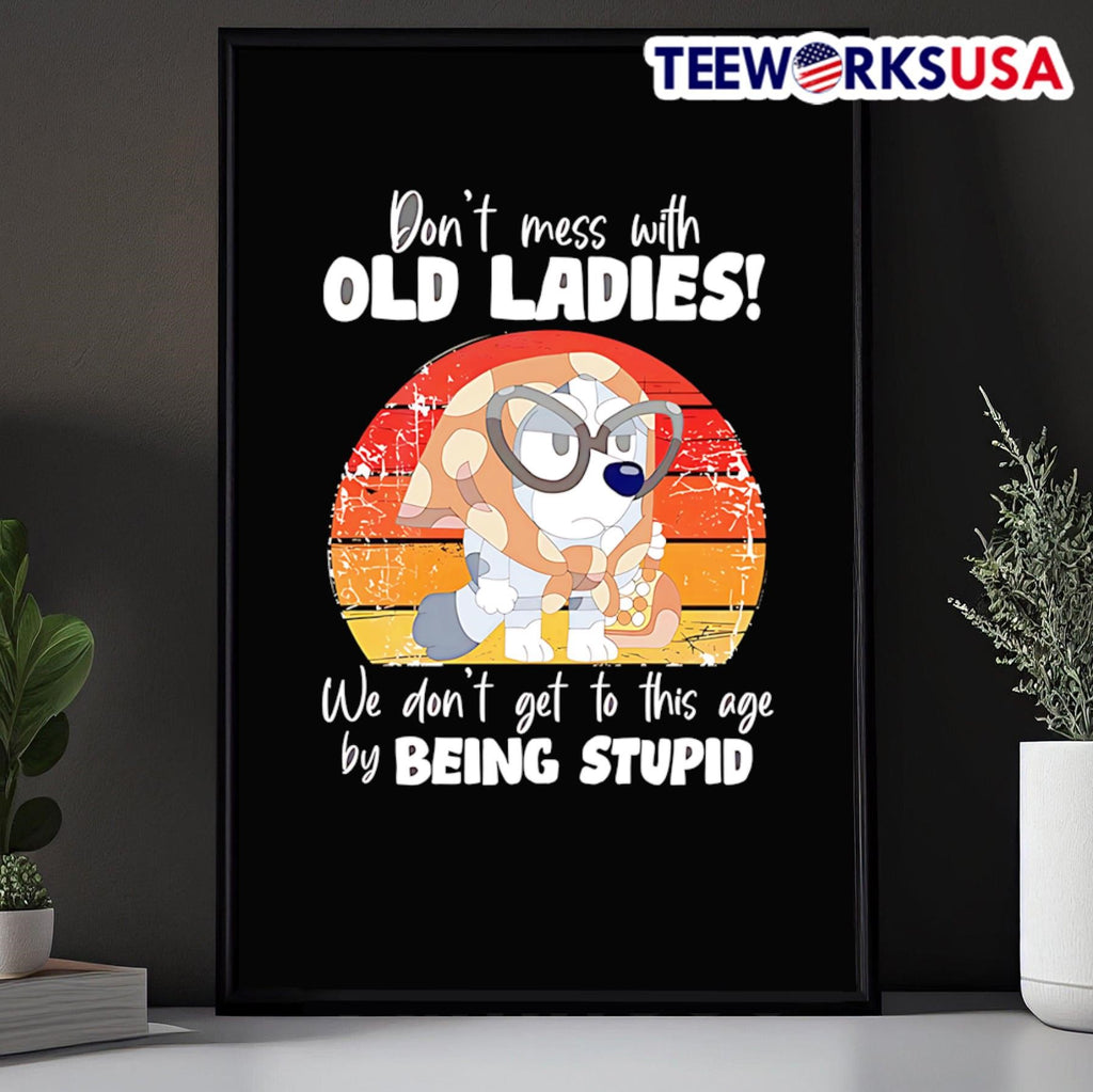 Bluey don't mess with old ladies we get to this age - Adult & Kids T-Shirts, Sweatshirts & Hoodies apparel design preview 5