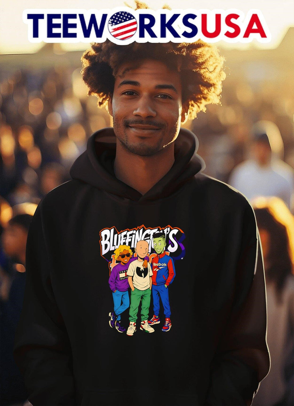 Bluffington's Finest cartoon - Adult & Kids T-Shirts, Sweatshirts & Hoodies apparel design preview 2
