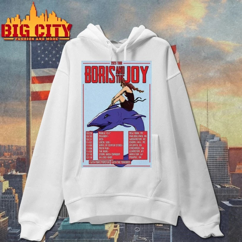 Boris And The Joy 2025 Tour Poster - Adult & Kids T-Shirts, Sweatshirts & Hoodies apparel design preview 2