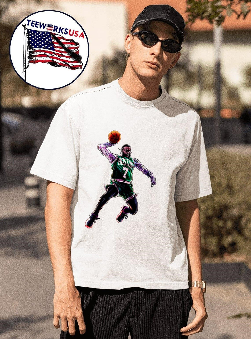 Boston Celtics Jaylen Brown Jax's bionic arms - Adult & Kids T-Shirts, Sweatshirts & Hoodies apparel design preview 1