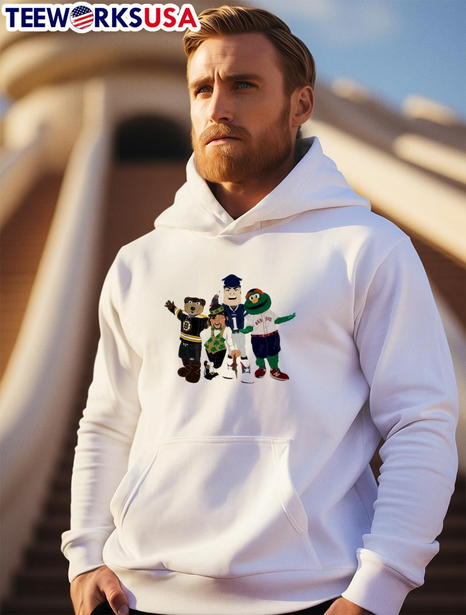 Boston Mascots Bruins Patriots Celtics Red Sox - Adult & Kids T-Shirts, Sweatshirts & Hoodies apparel design preview 2