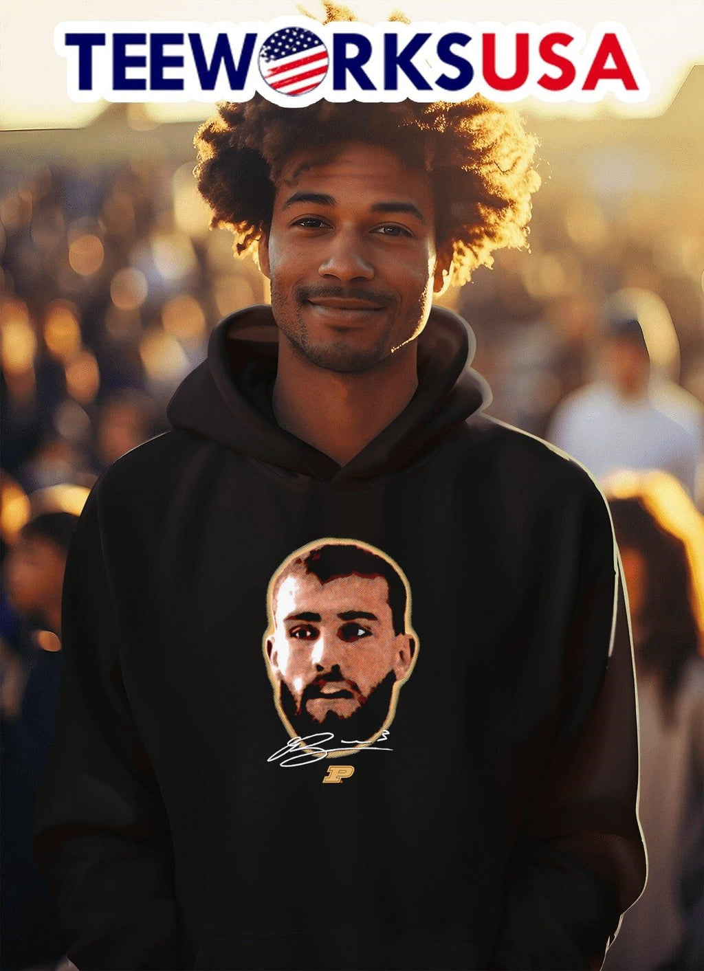 Braden Smith Purdue big head portrait - Adult & Kids T-Shirts, Sweatshirts & Hoodies apparel design preview 2