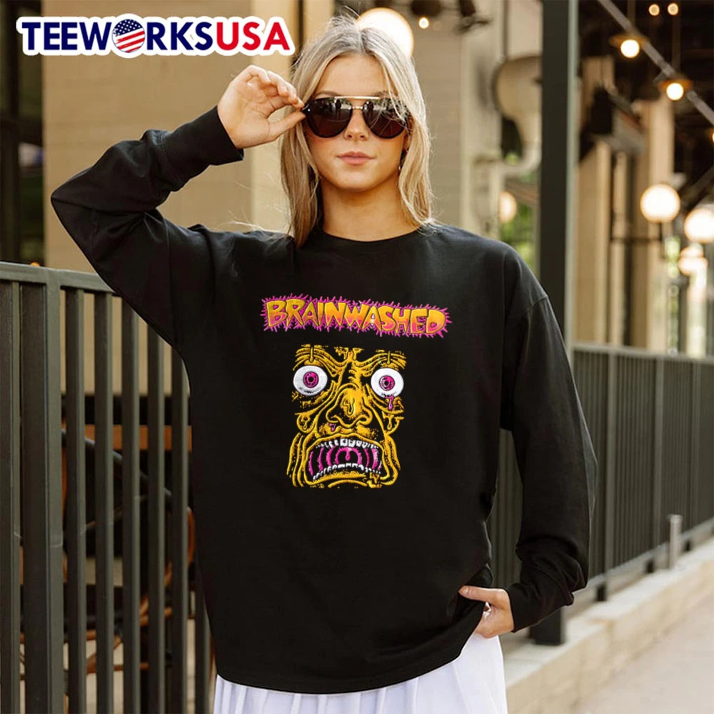 Brainwashed distorted melting face pink eyes - Adult & Kids T-Shirts, Sweatshirts & Hoodies apparel design preview 4
