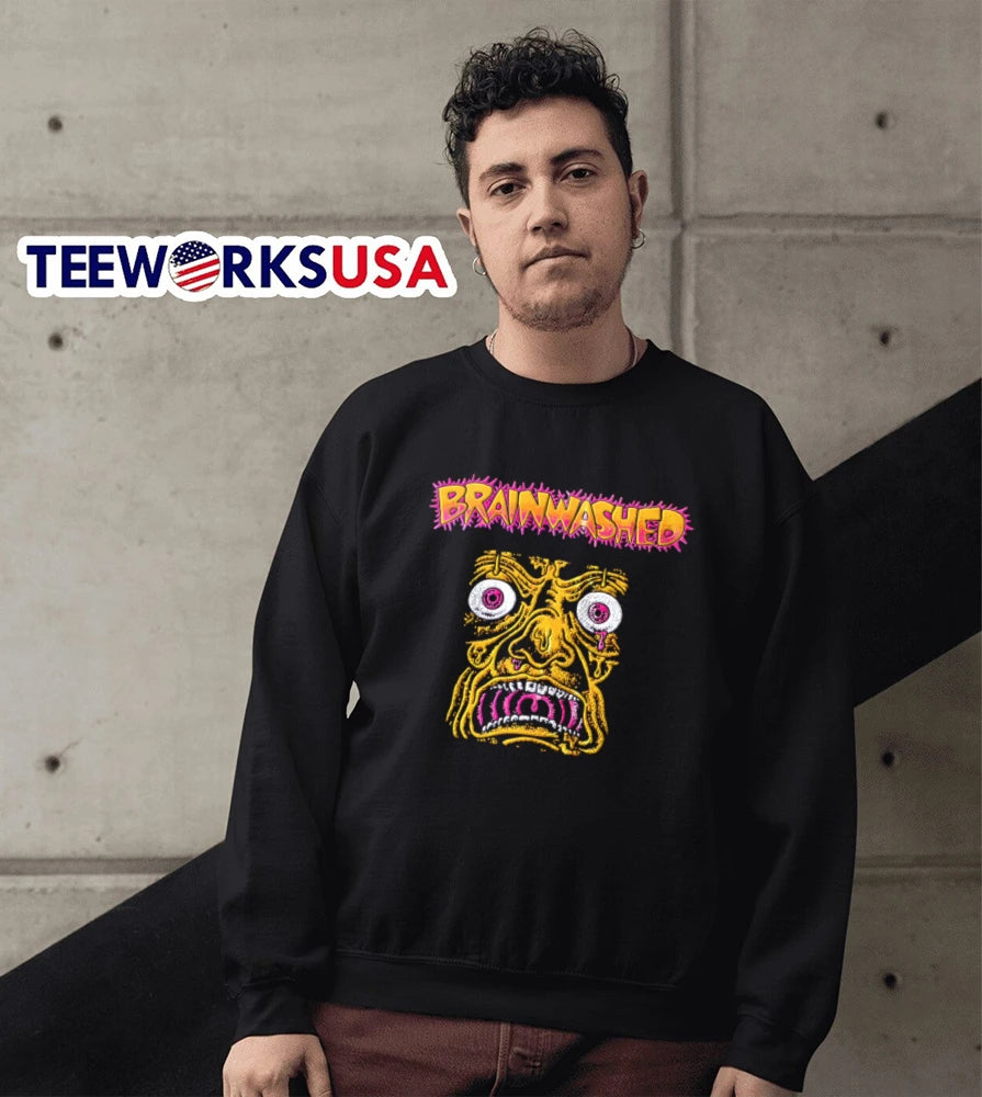 Brainwashed distorted melting face pink eyes - Adult & Kids T-Shirts, Sweatshirts & Hoodies apparel design preview 5