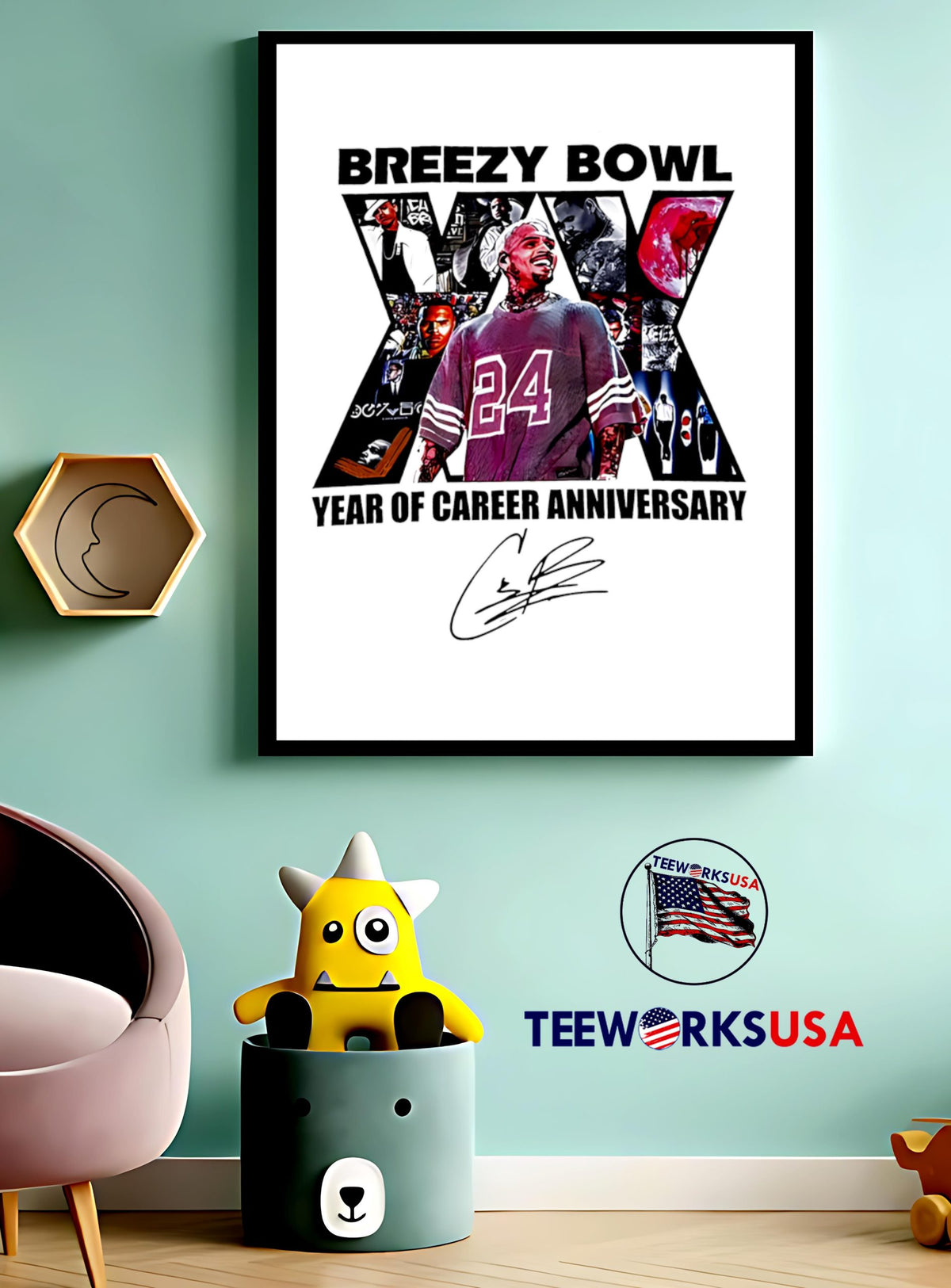 Breezy Bowl XX Year Of Career Anniversary signature - Adult & Kids T-Shirts, Sweatshirts & Hoodies apparel design preview 3