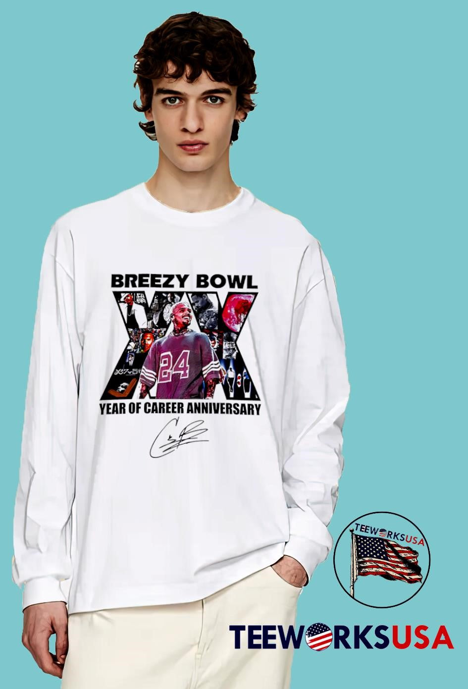 Breezy Bowl XX Year Of Career Anniversary signature - Adult & Kids T-Shirts, Sweatshirts & Hoodies apparel design preview 4