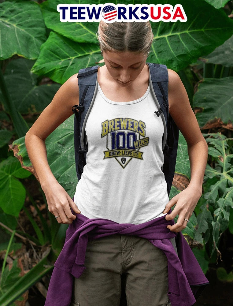 Brewers 100 wins brew-lieve it - Adult & Kids T-Shirts, Sweatshirts & Hoodies apparel design preview 4