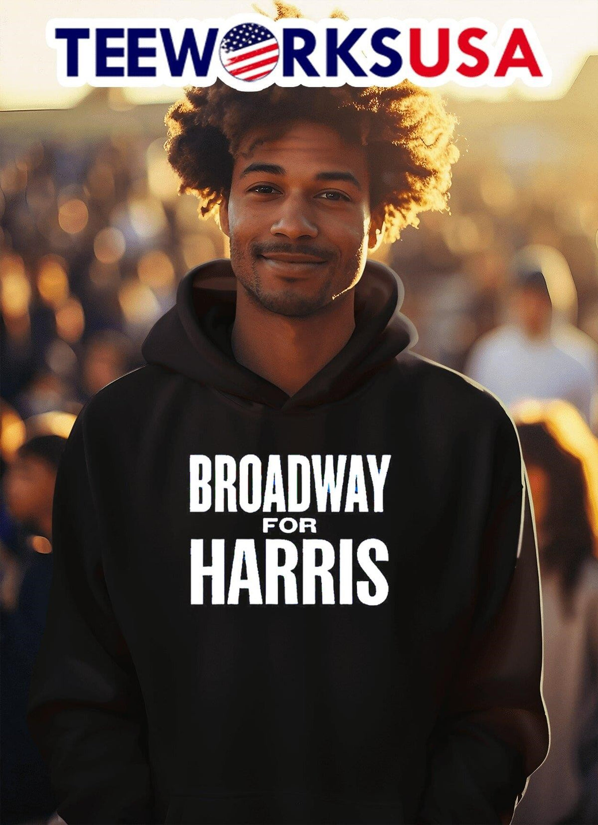 Broadway for Kamala Harris - Adult & Kids T-Shirts, Sweatshirts & Hoodies apparel design preview 2
