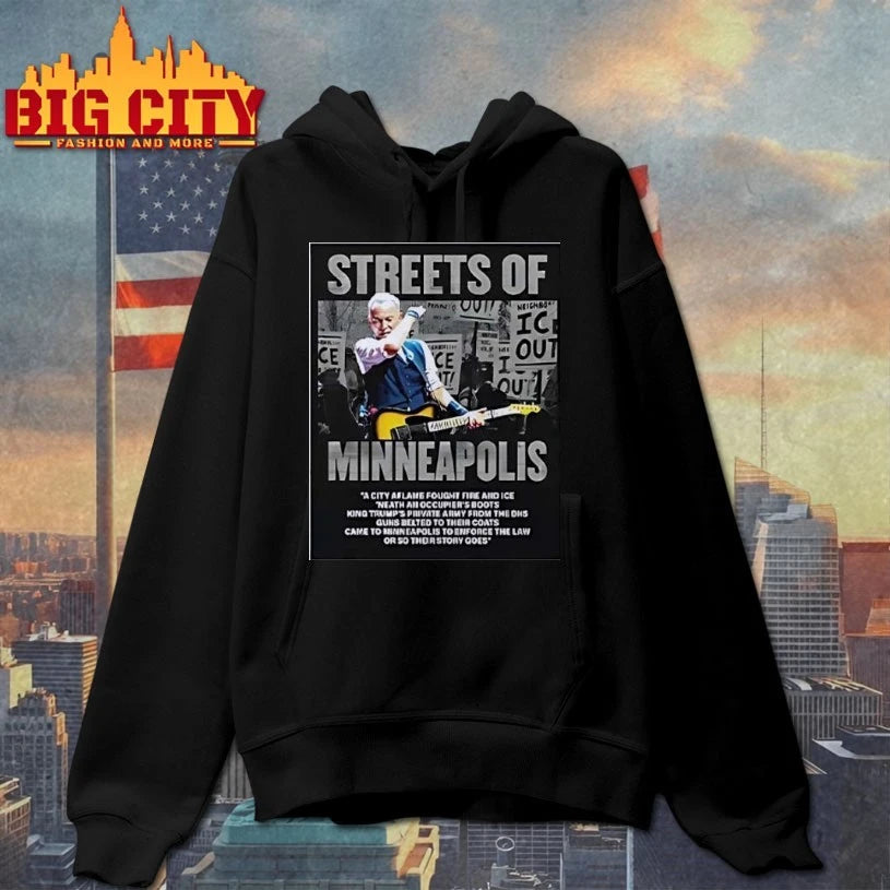 Bruce Springsteen Streets Of Minneapolis Anti ICE - Adult & Kids T-Shirts, Sweatshirts & Hoodies apparel design preview 2