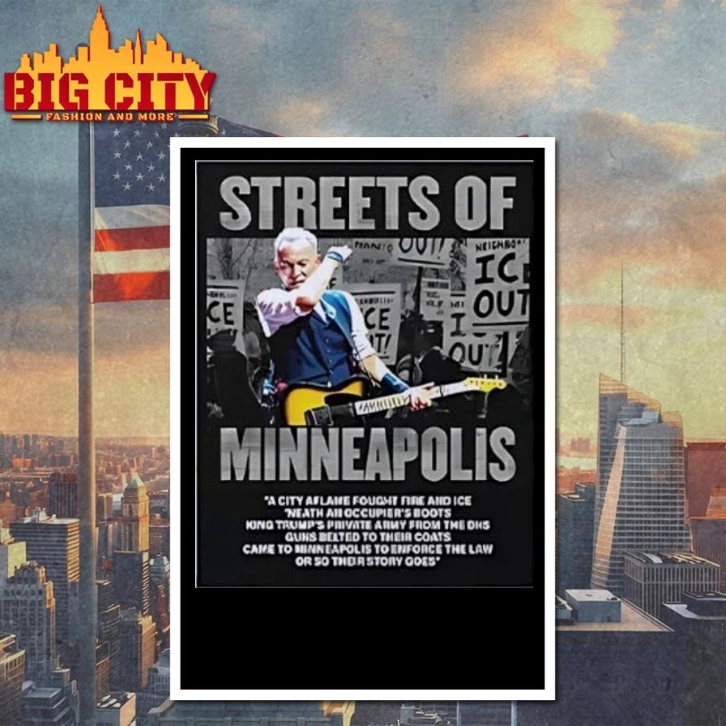 Bruce Springsteen Streets Of Minneapolis Anti ICE - Adult & Kids T-Shirts, Sweatshirts & Hoodies apparel design preview 4