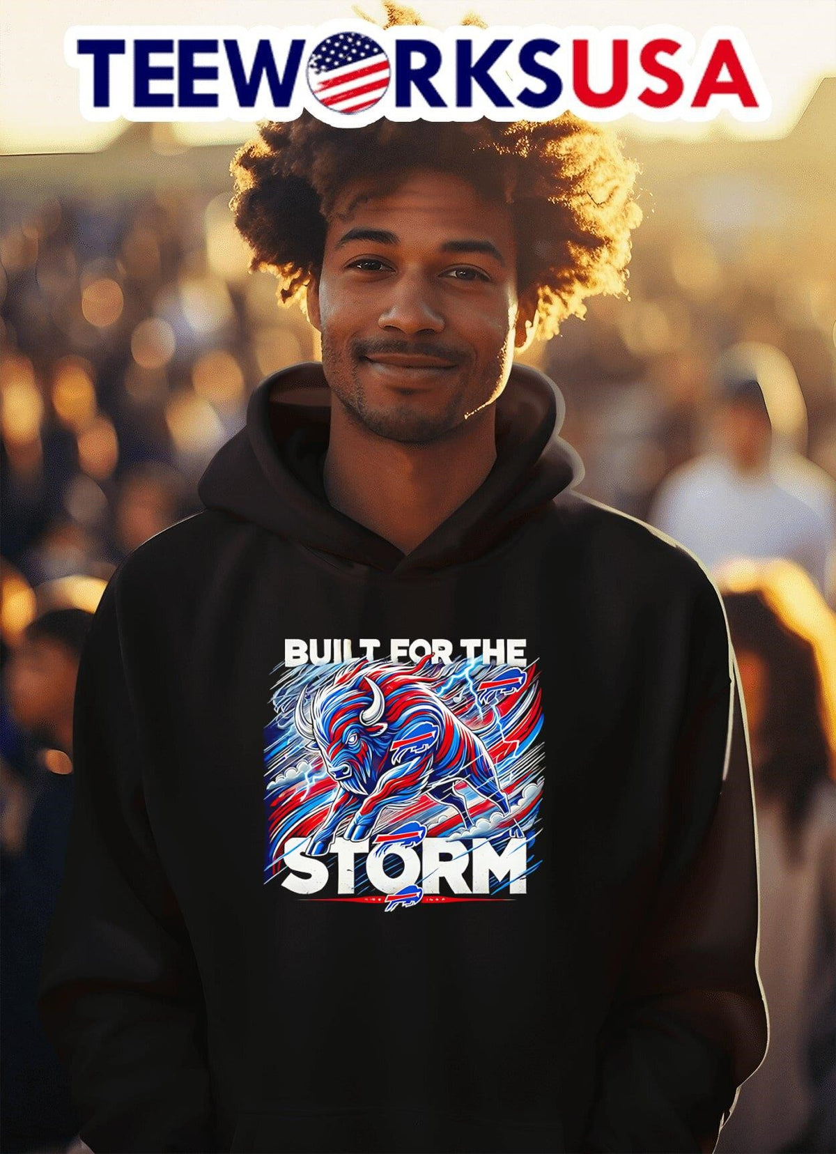 Buffalo Bills built for the storm - Adult & Kids T-Shirts, Sweatshirts & Hoodies apparel design preview 2