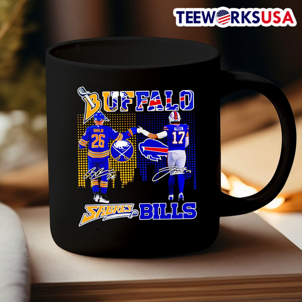 Buffalo Sabres Bills Rasmus Dahlin and Josh Allen - Adult & Kids T-Shirts, Sweatshirts & Hoodies apparel design preview 3