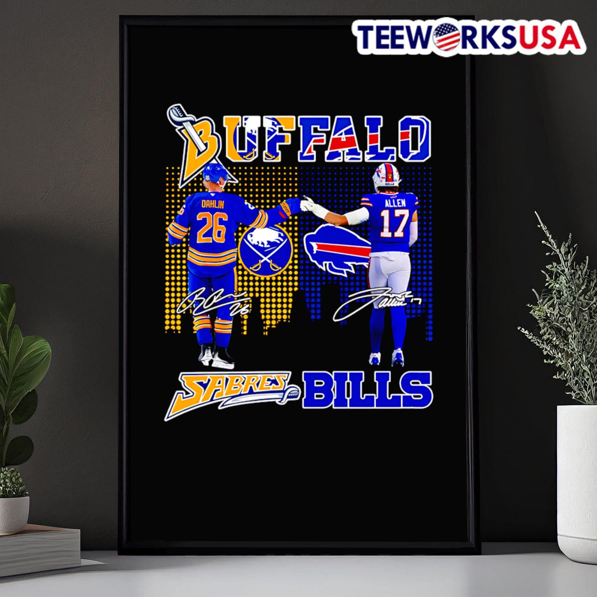 Buffalo Sabres Bills Rasmus Dahlin and Josh Allen - Adult & Kids T-Shirts, Sweatshirts & Hoodies apparel design preview 5