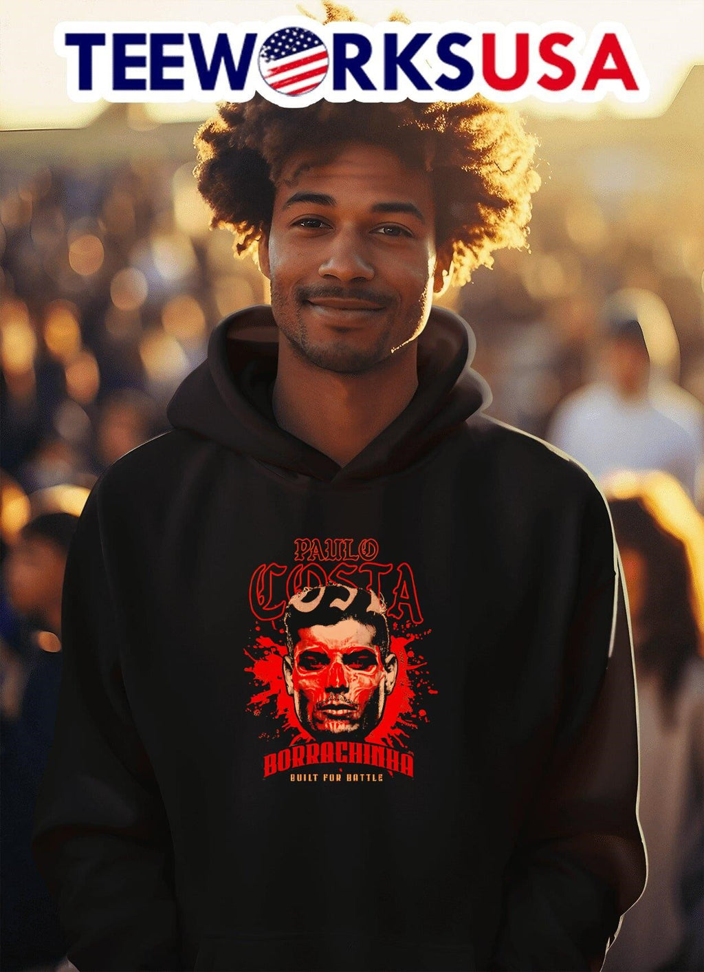 Built for Battle Paulo Costa - Adult & Kids T-Shirts, Sweatshirts & Hoodies apparel design preview 2