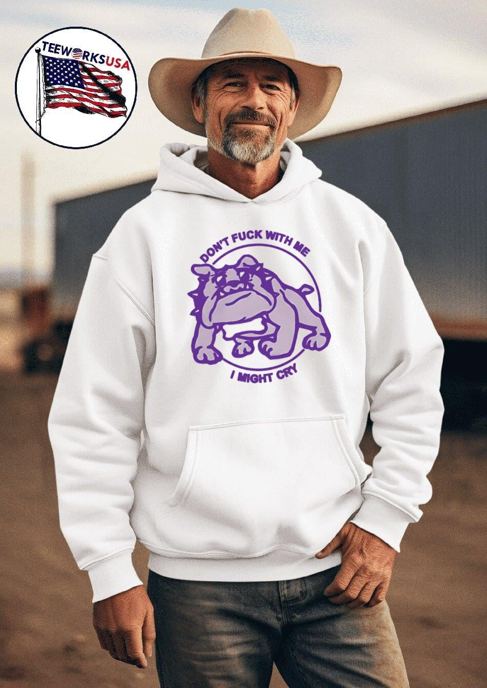 Bulldog don't fuck with me I might cry - Adult & Kids T-Shirts, Sweatshirts & Hoodies apparel design preview 2
