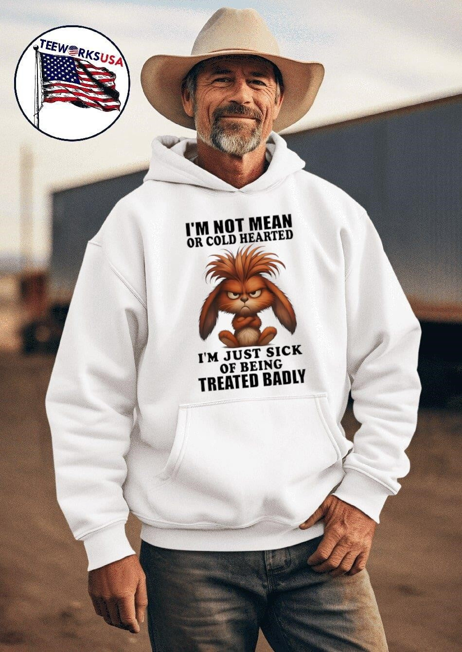 Bunny I'm not mean or cold hearted just sick of being - Adult & Kids T-Shirts, Sweatshirts & Hoodies apparel design preview 2